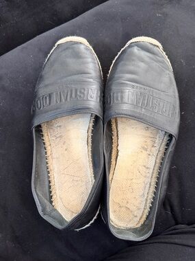 Dior Black Leather Espadrilles